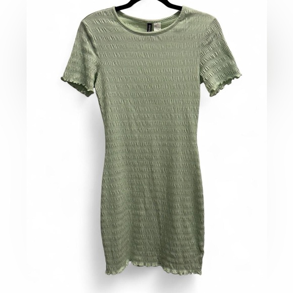 DIVIDED by H&M Light Green Midi Ribbed‎ Bodycon Dress, Size S, EUC - Picture 1 of 5